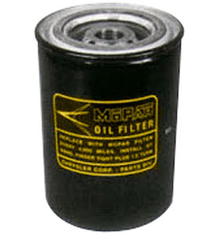 Restoration Oil Filter Black with Yellow Mopar logo