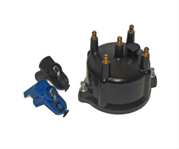 Black- Ignition Part-Cap & Rotor Kit- 2.5L 4-Cyl. Black Cap- Blue Rotor