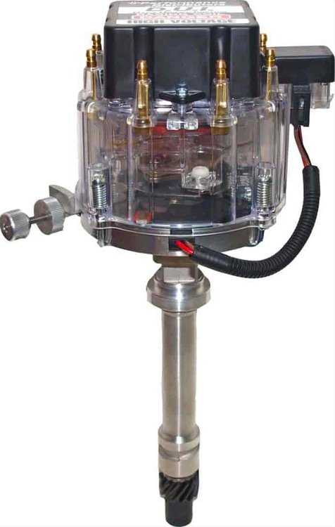 Racing DUI Distributor with Instant Timing Knob Chev.Clear Cap