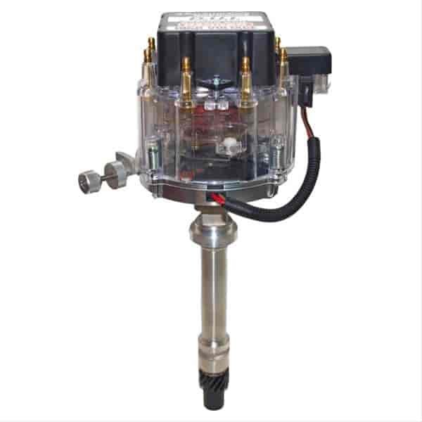 Racing DUI Distributor with Poly Gear Chev. Clear Cap