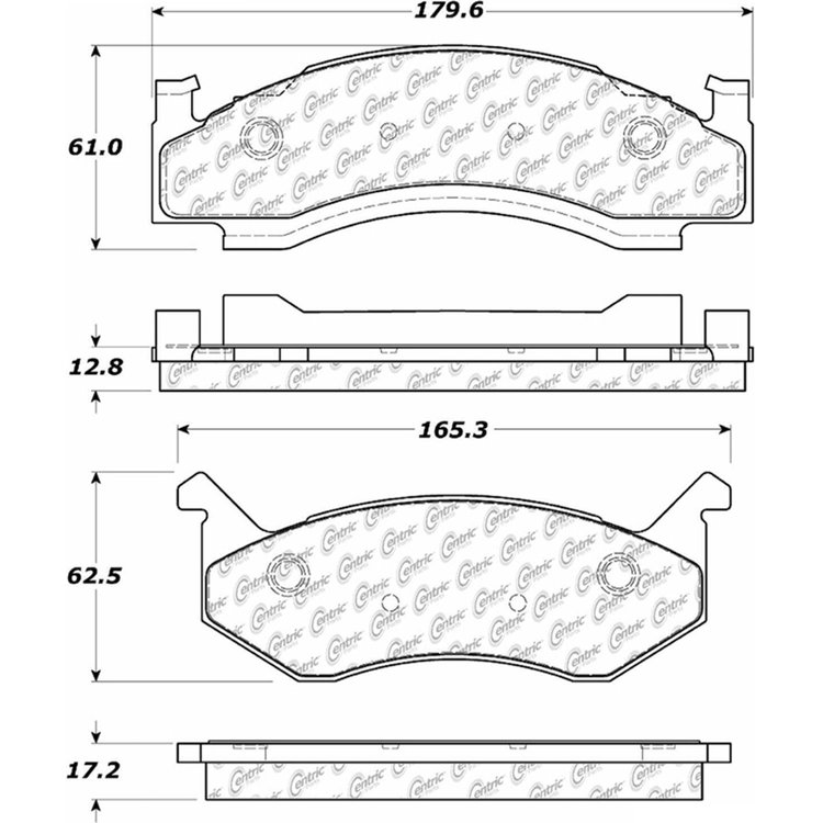 PosiQuiet Semi Met Pads 1973-1993 Chrysler Dodge Plymouth B100 B100 Van B150 B200 B200 Van B250 B300