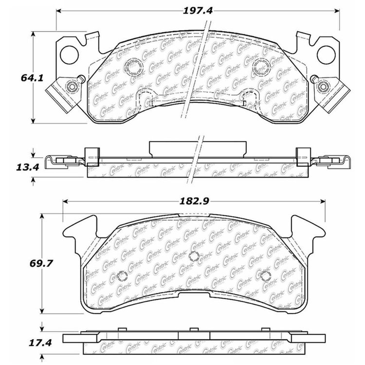 PosiQuiet Semi Met Pads 1979-1995 Chevrolet GMC C20 C20 Suburban C2500 C2500 Suburban C30 C3500 G30