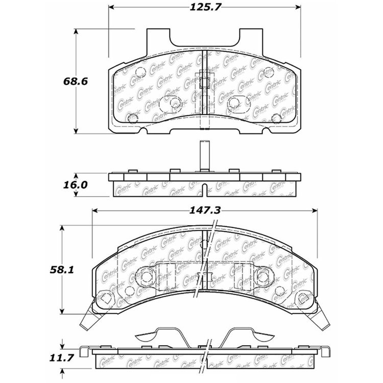 PosiQuiet Semi Met Pads 1990-1996 Buick Cadillac Chevrolet Oldsmobile Pontiac 6000 98 Bonneville Cel