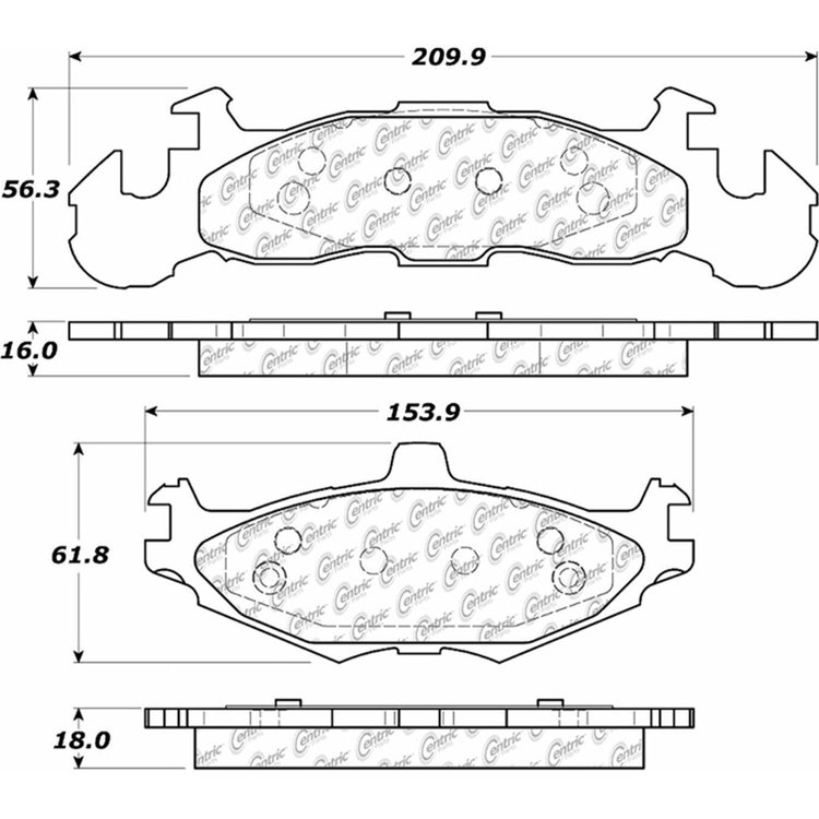 PosiQuiet Semi Met Pads 1984-1990 Chrysler Dodge Plymouth 600 Acclaim Aries Caravelle Daytona Lancer