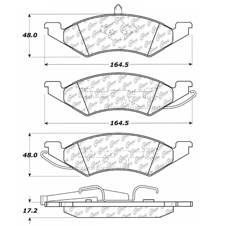 PosiQuiet Semi Met Pads 1983-1994 Ford Mercury Escort EXP LN7 Lynx Tempo Topaz