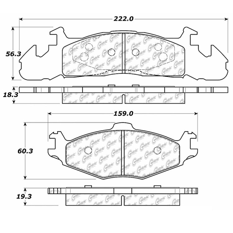 PosiQuiet Semi Met Pads 1984-1990 Chrysler Dodge Plymouth Caravan Grand Caravan Grand Voyager Mini R