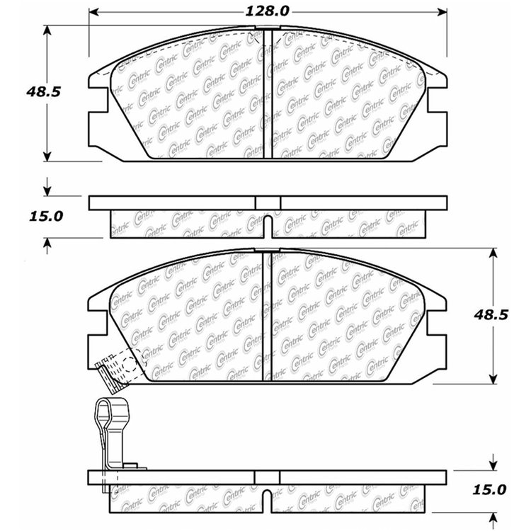 PosiQuiet Semi Met Pads 1985-1989 Acura Honda Accord Integra Prelude