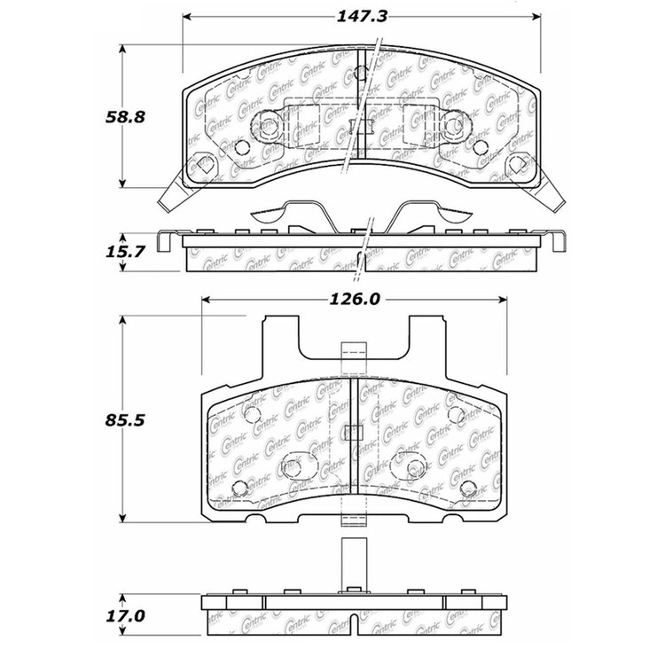 PosiQuiet Semi Met Pads 1988-1989 Chevrolet GMC C2500 C3500 K2500 K3500