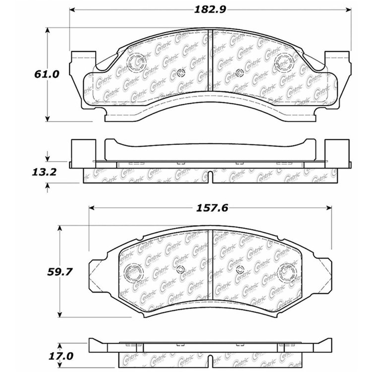 PosiQuiet Semi Met Pads 1986-1989 Ford Bronco E-150 Econoline E-150 Econoline Club Wagon F-150