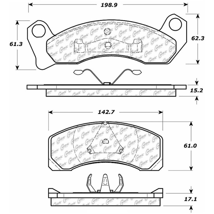 PosiQuiet Semi Met Pads 1987-1993 Ford Mustang Thunderbird