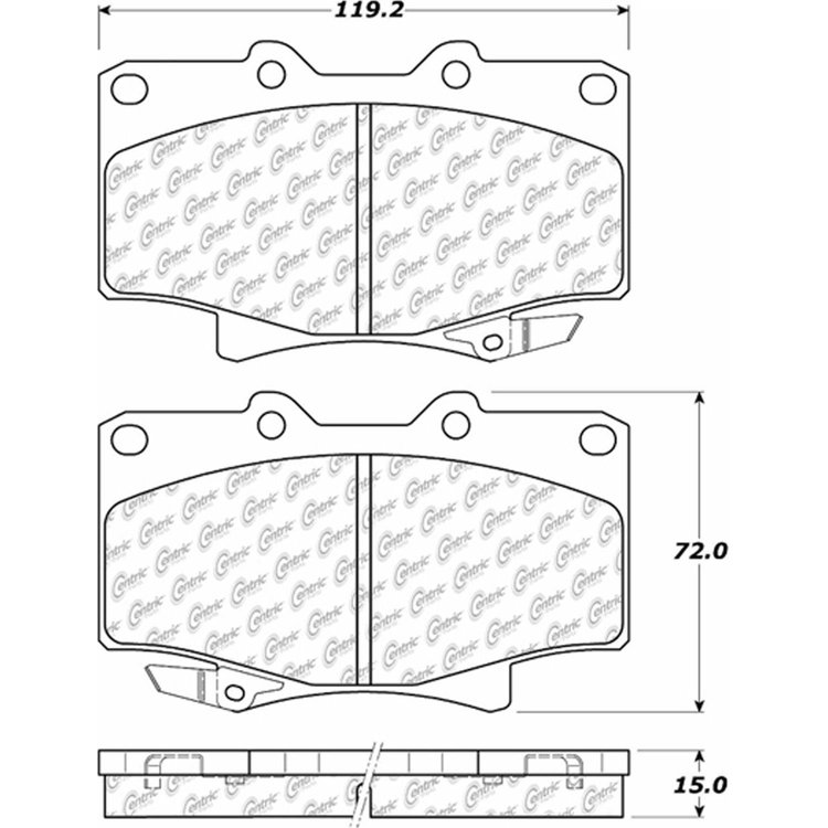 PosiQuiet Semi Met Pads 1993-1997 Lexus Toyota Land Cruiser LX450