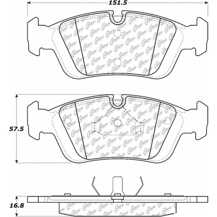 PosiQuiet Semi Met Pads 1994-2008 BMW 318i 318is 318ti 320i 323Ci 323i 323is 325Ci 325i 325is 325xi 328Ci 328i 328is Z3 Z4