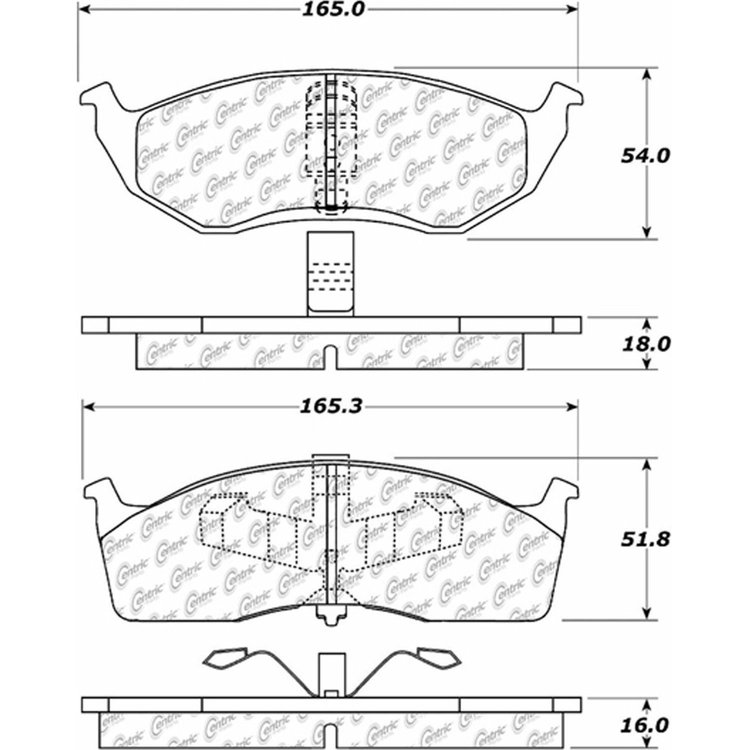 PosiQuiet Semi Met Pads 1995-2005 Chrysler Dodge Plymouth Neon