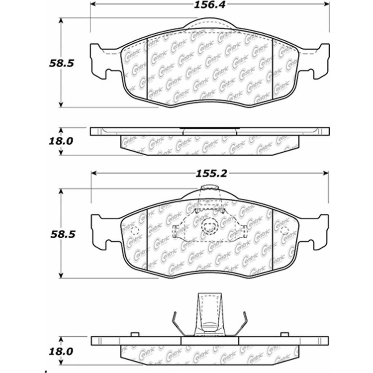 PosiQuiet Semi Met Pads 1995-2002 Ford Mercury Contour Cougar Mystique