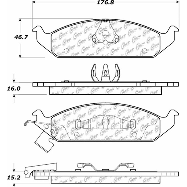 PosiQuiet Semi Met Pads 1995-2000 Chrysler Dodge Plymouth Breeze Cirrus Sebring Stratus