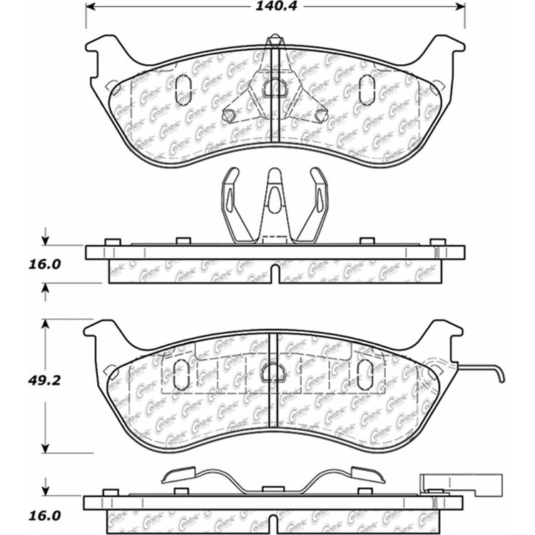 PosiQuiet Semi Met Pads 1996-2002 Ford Lincoln Mercury Crown Victoria Grand Marquis Town Car