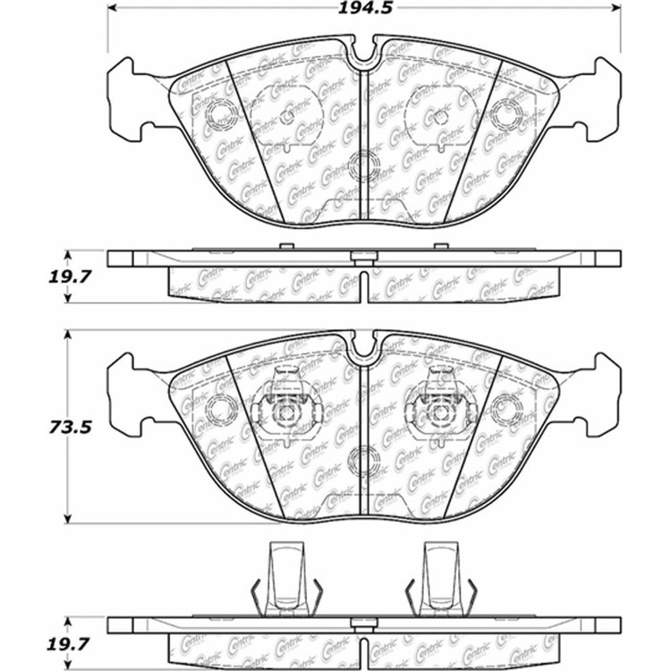 PosiQuiet Semi Met Pads 1995-2006 Audi Bentley BMW Chrysler Mercedes-Benz Rolls Royce Volkswagen 750
