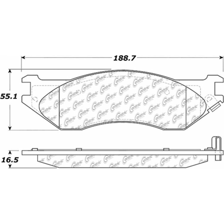 PosiQuiet Semi Met Pads 1997-2004 Dodge Ford Lincoln B1500 Expedition F-150 F-150 Heritage F-250 Navigator Ram 1500 Ram 1500 Van