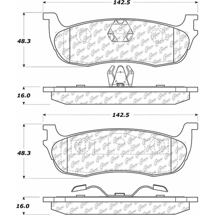PosiQuiet Semi Met Pads 1997-2010 Ford Lincoln Blackwood Expedition F-150 F-150 Heritage F-250 Navigator Town Car