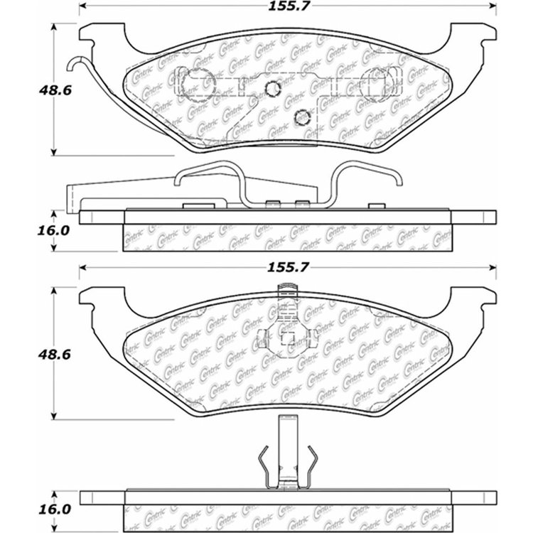 PosiQuiet Semi Met Pads 1997-2000 Chrysler Dodge Plymouth Grand Caravan Grand Voyager Town & Country