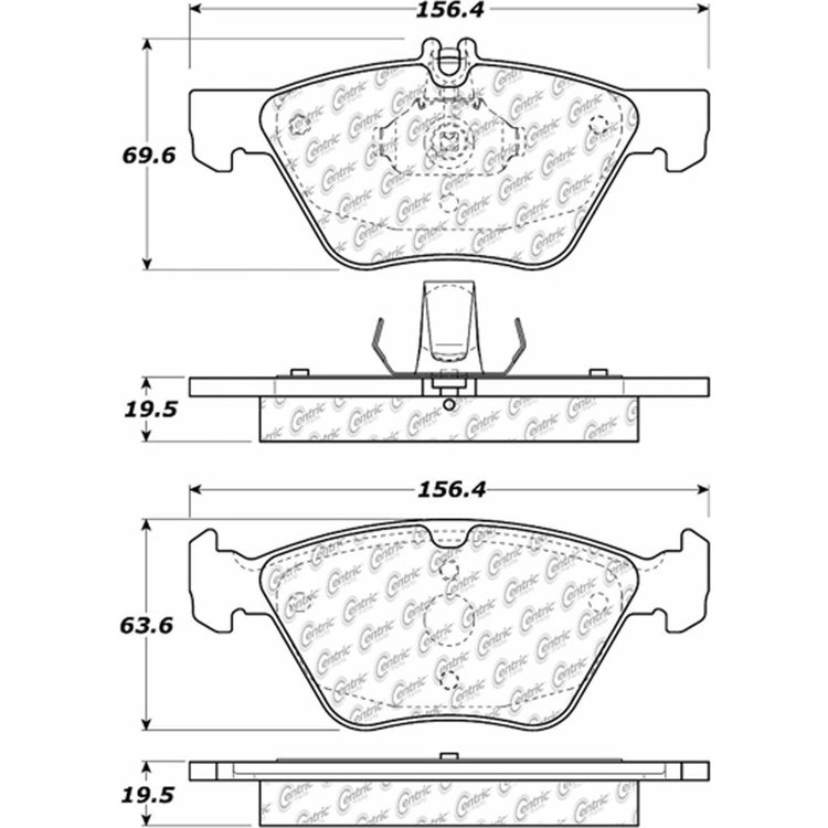 PosiQuiet Semi Met Pads 1996-2008 Chrysler Mercedes-Benz CLK320 CLK430 Crossfire E300 E320 E420 E430 SLK320