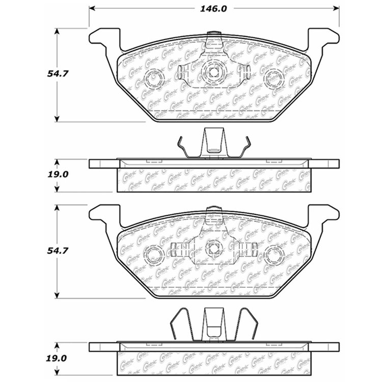 PosiQuiet Semi Met Pads 1998-2015 Audi Seat Volkswagen A1 A3 Beetle Cordoba CrossFox Golf Ibiza Jetta Leon Lupo Polo SportVan