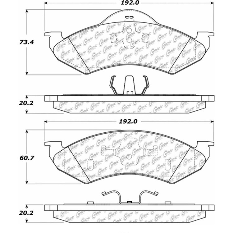 PosiQuiet Semi Met Pads 2000-2002 Dodge Dakota Durango