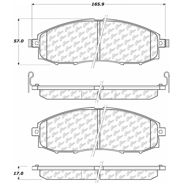 PosiQuiet Semi Met Pads 2000-2004 for Nissan Frontier Xterra