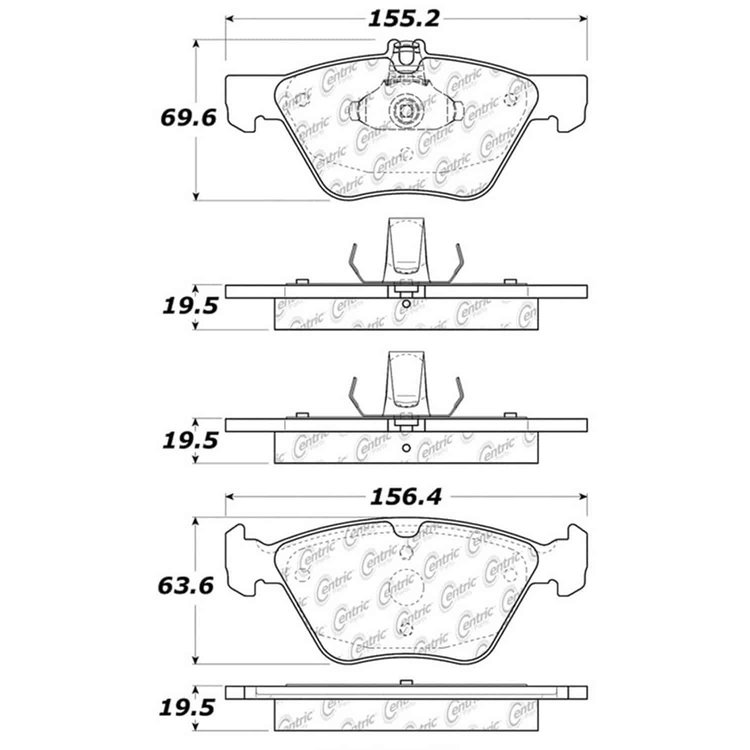 PosiQuiet Semi Met Pads 2004-2009 Mercedes-Benz E320 E350