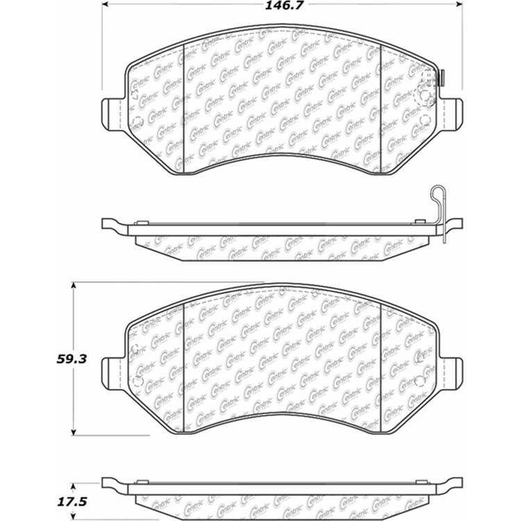 PosiQuiet Semi Met Pads 2001-2007 Chrysler Dodge Jeep Caravan Grand Caravan Liberty Town & Country Voyager