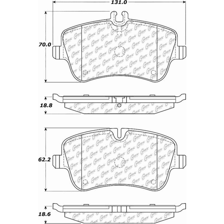PosiQuiet Semi Met Pads 2001-2011 Mercedes-Benz C230 C240 C320 C350 CLK320 CLK350 SLK280 SLK300