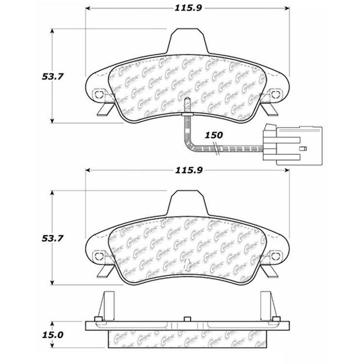 PosiQuiet Semi Met Pads 2000-2002 Mercury Cougar