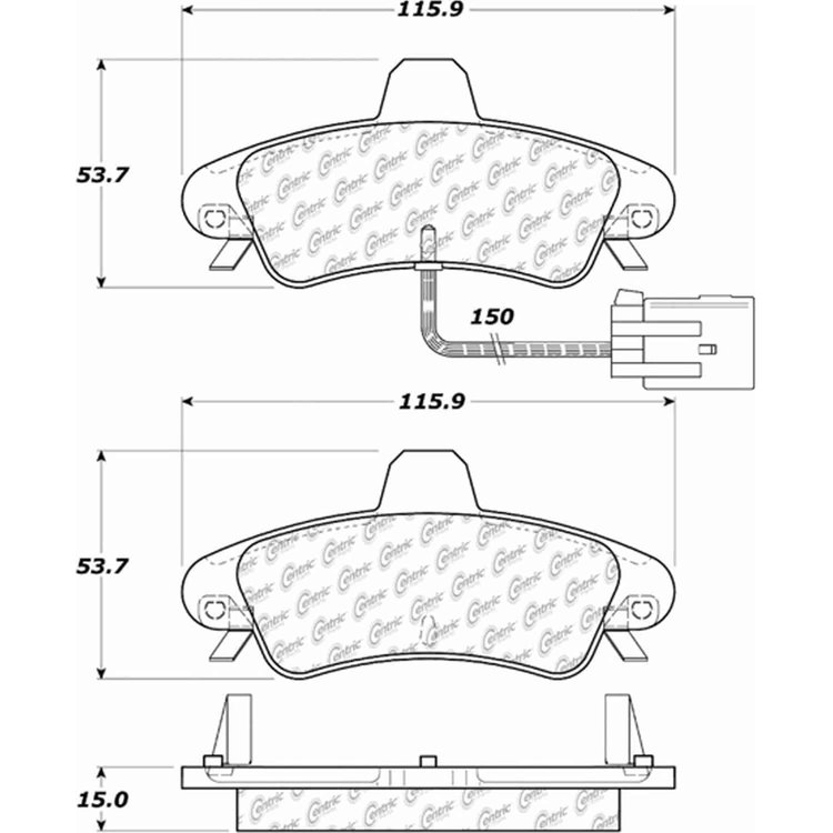 PosiQuiet Semi Met Pads 1995-2002 Ford Mercury Contour Cougar Mystique