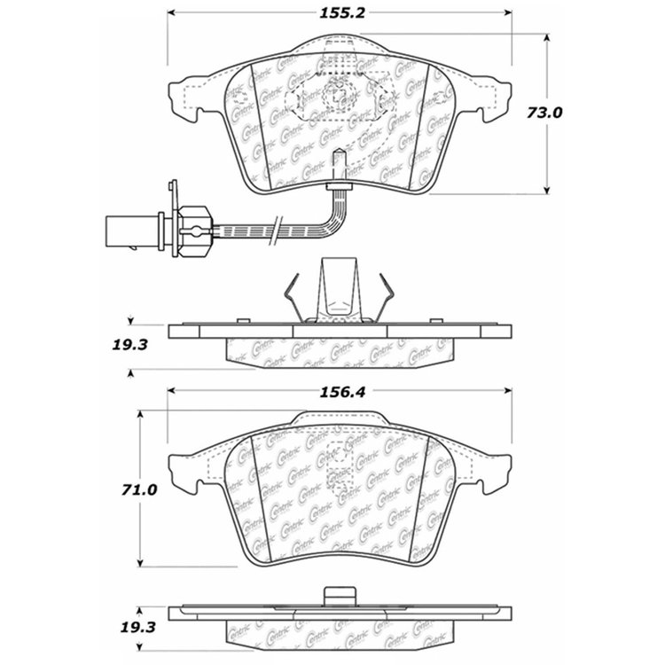 PosiQuiet Semi Met Pads 2001-2005 Audi A6 Quattro Allroad Quattro