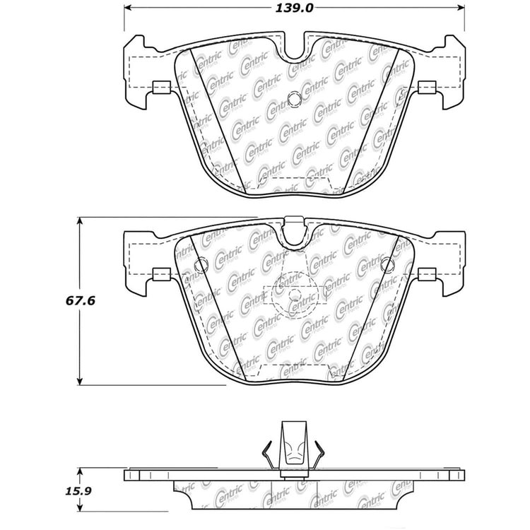 PosiQuiet Semi Met Pads 2010-2015 BMW X5 X6