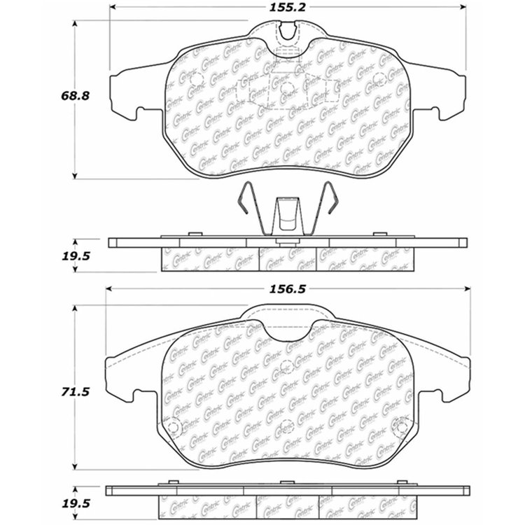 PosiQuiet Semi Met Pads 2003-2012 Cadillac Chevrolet Saab 9-3 9-3X BLS Vectra