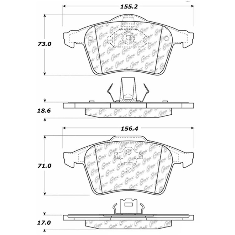 PosiQuiet Semi Met Pads 2003-2014 Ford Volvo Focus Europa S60 XC90