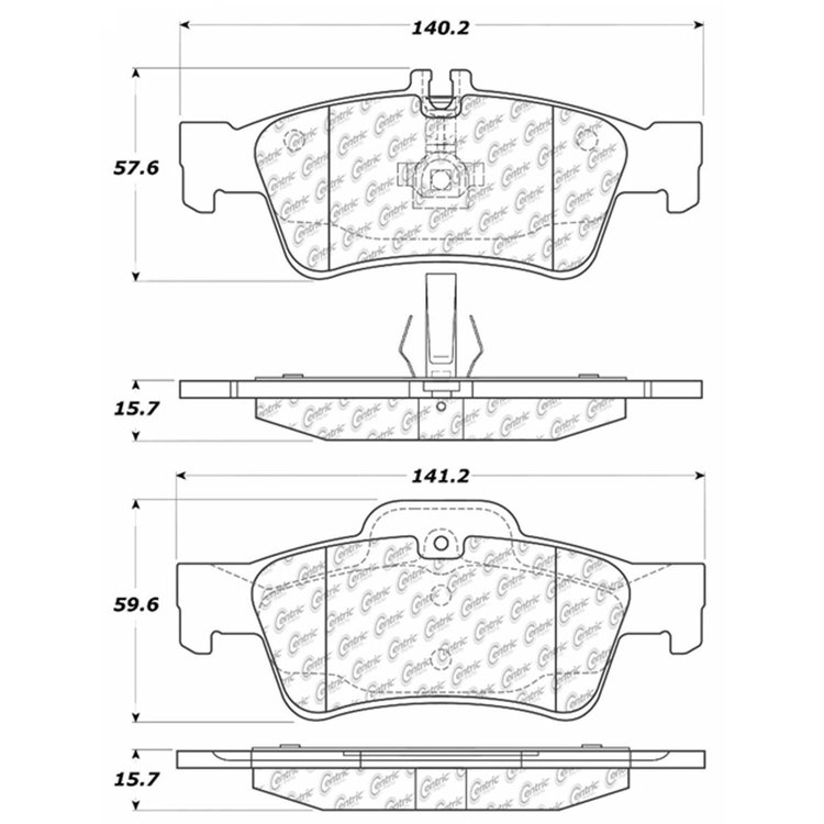 PosiQuiet Semi Met Pads 2002-2016 Mercedes-Benz CL500 CL550 CL600 CLS400 CLS550 E250 E320 E350 E500