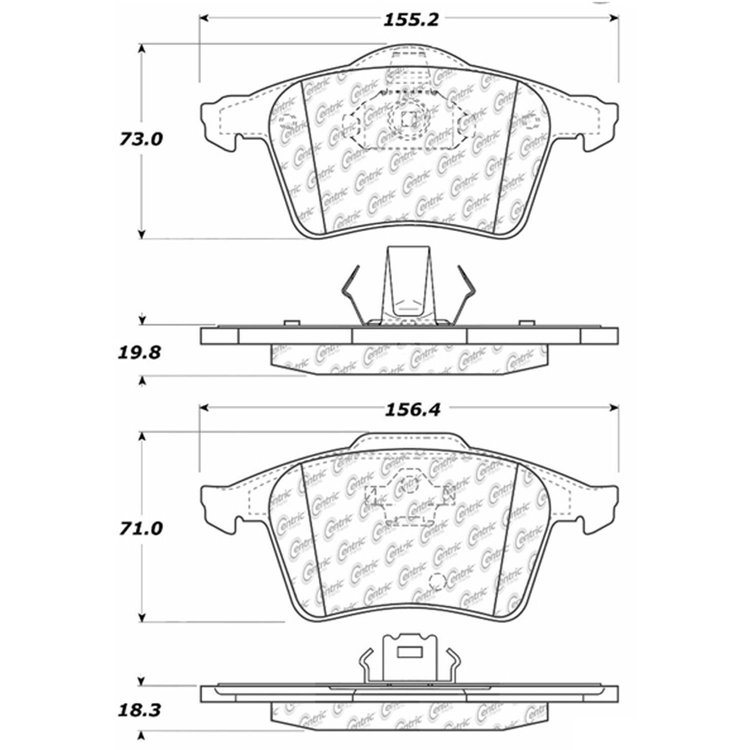 PosiQuiet Semi Met Pads 2003-2013 Volvo XC90