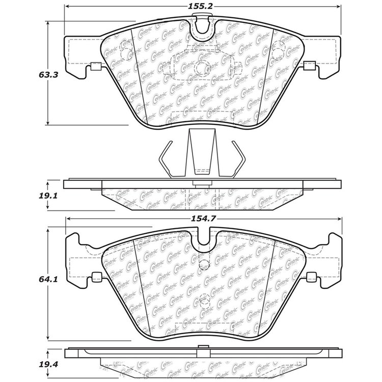 PosiQuiet Semi Met Pads 2006-2015 BMW 325xi 328i 330i 330xi Z4