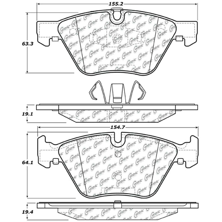PosiQuiet Semi Met Pads 2005-2012 BMW 120i 125i 128i 130i