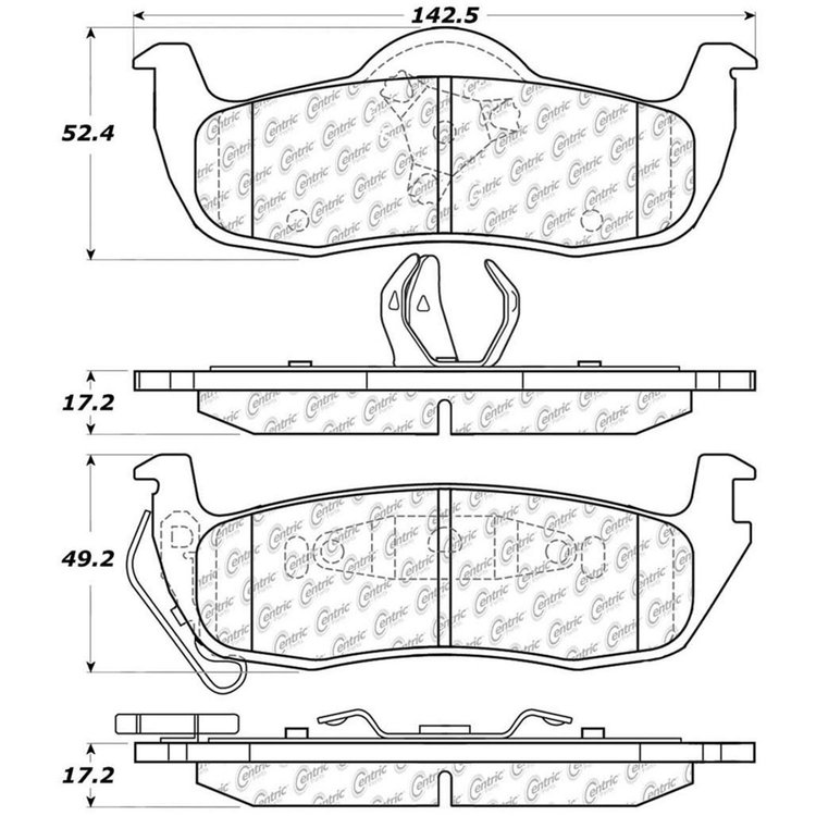 PosiQuiet Semi Met Pads 2005-2010 Jeep Commander Grand Cherokee