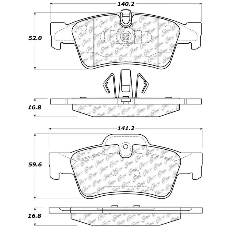 PosiQuiet Semi Met Pads 2005-2014 Mercedes-Benz G55 AMG G63 AMG GL320 GL350 GL450 GL550 ML320 ML350