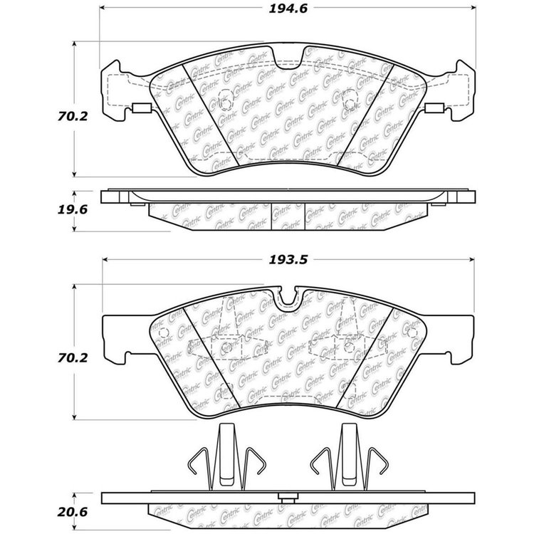 PosiQuiet Semi Met Pads 2005-2013 Mercedes-Benz E350 E500 E550 G55 AMG GL320 GL350 GL450 GL550 ML320