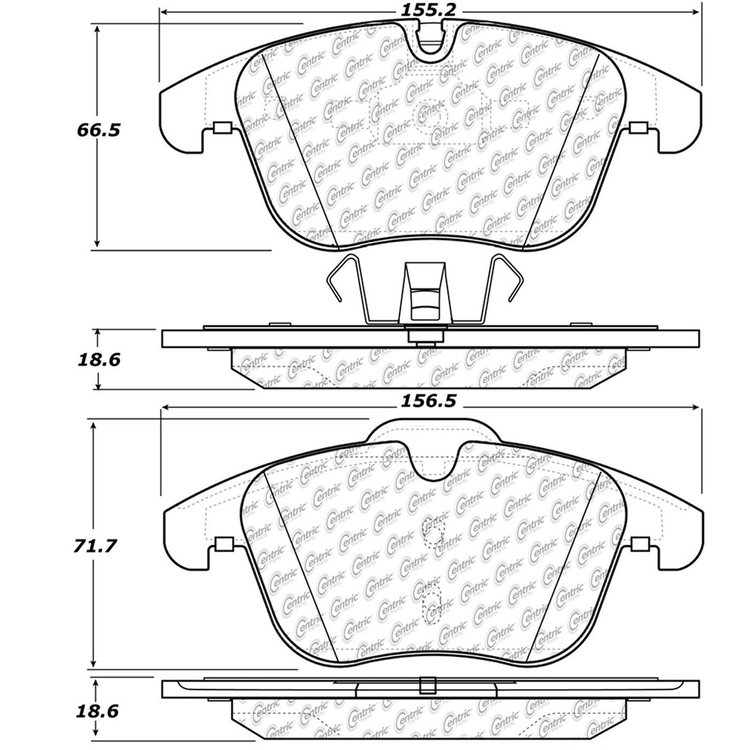 PosiQuiet Semi Met Pads 2006-2015 Jaguar Land Rover Volvo LR2 Range Rover Evoque S60 S80 S-Type V60