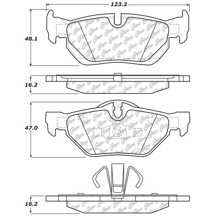 PosiQuiet Semi Met Pads 2005-2015 BMW 120i 125i 128i 130i 325i 325xi 328i 328i xDrive 328xi X1