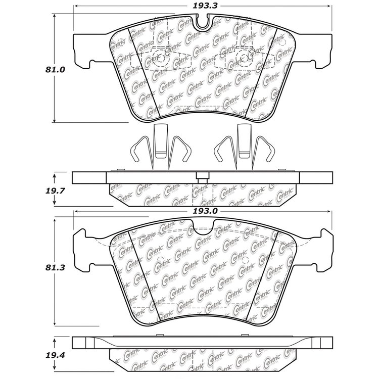 PosiQuiet Semi Met Pads 2008-2013 Mercedes-Benz GL320 GL350 GL450 GL550