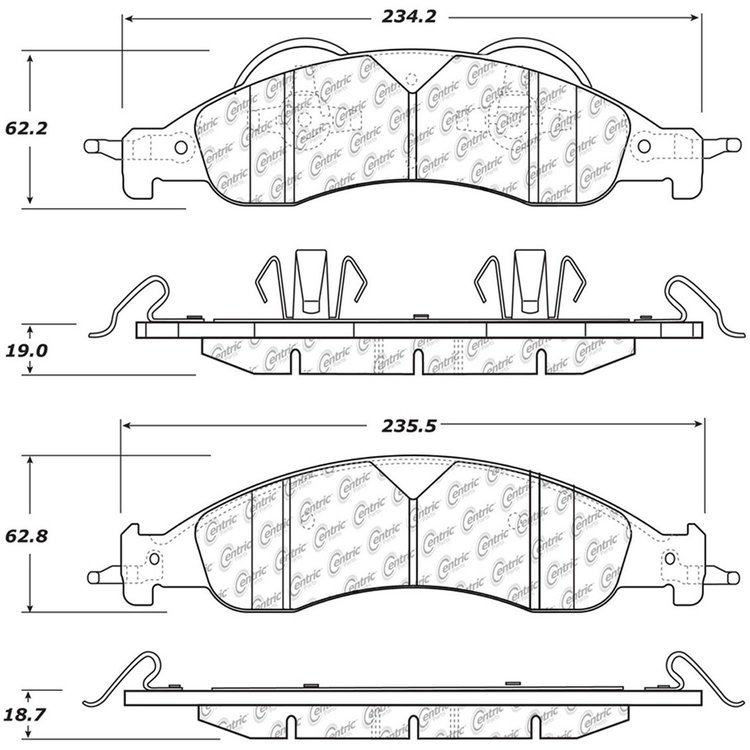PosiQuiet Semi Met Pads 2007-2009 Ford Lincoln Expedition Navigator
