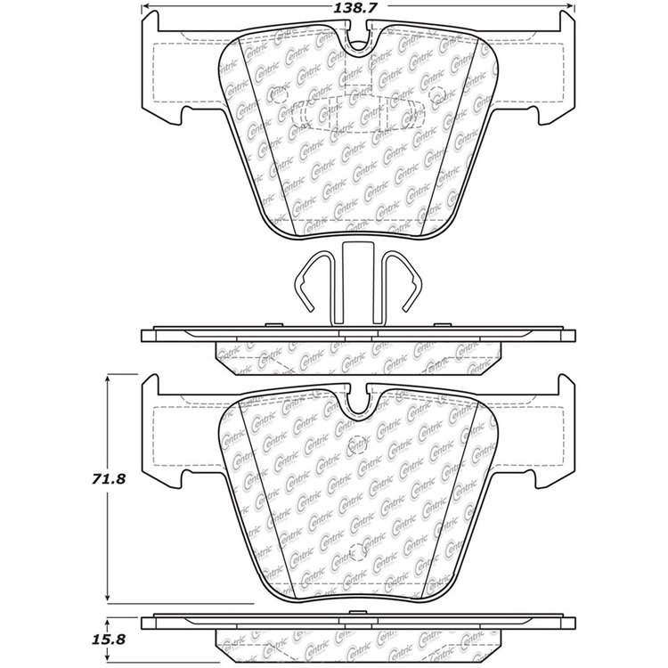 PosiQuiet Semi Met Pads 2007-2014 Mercedes-Benz CL63 AMG CL65 AMG S63 AMG S65 AMG