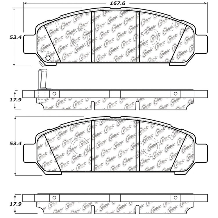PosiQuiet Semi Met Pads 2006-2015 Dodge Freightliner Mercedes-Benz Volkswagen Crafter Sprinter 3500